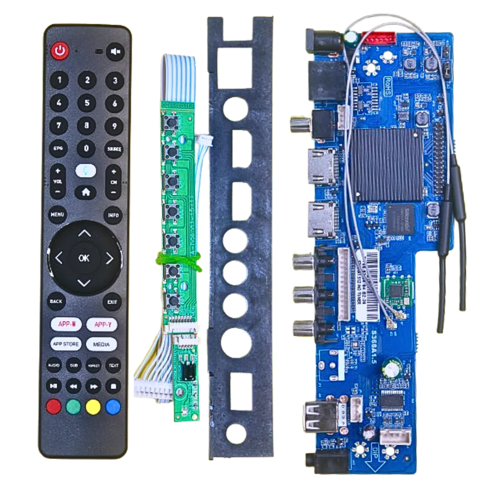 S368A1.5 Universal Android TV Motherboard 1GB 8GB with Bluetooth & Voice Remote